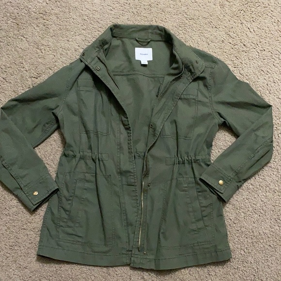 Old Navy Army Green Cinch Waist Utility Jacket - Picture 1 of 8